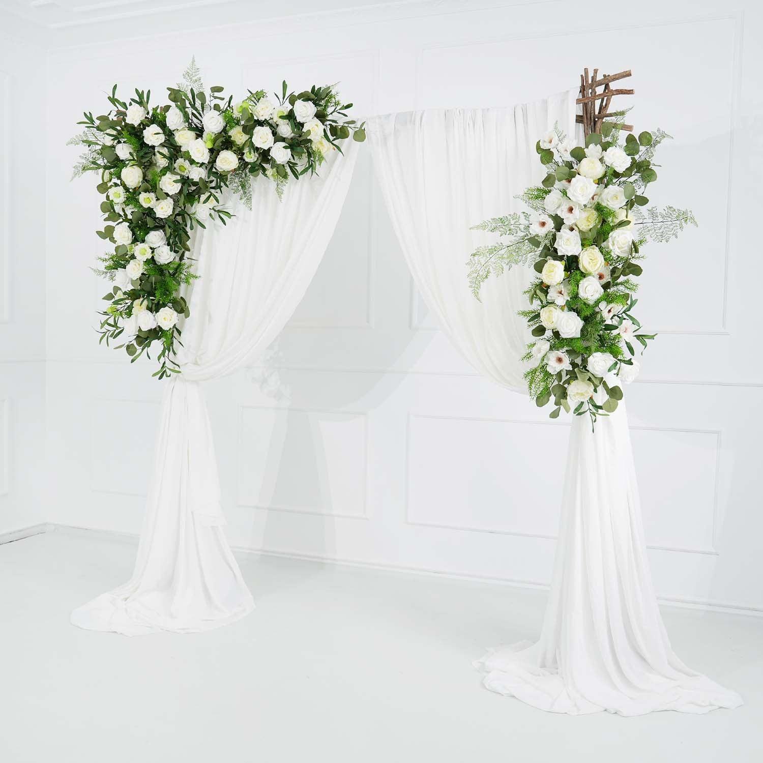 Artificial Green Leaf Eucalyptus White Rose Flower Arch 5 picture